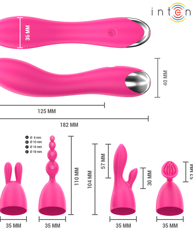 Intense – Cher Vibrator With 20 Patterns And Interchangeable Heads