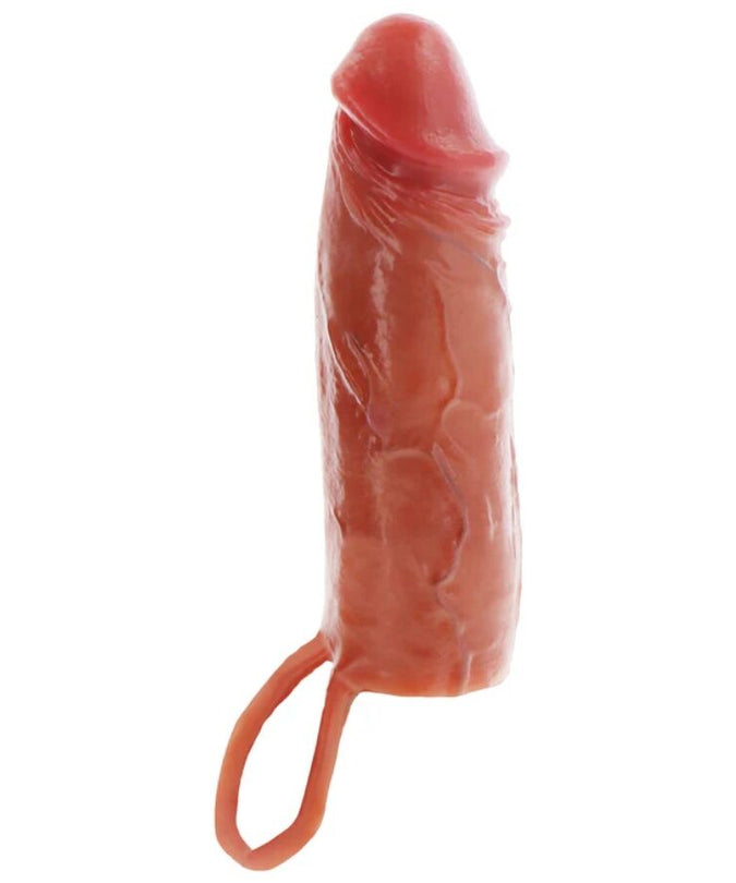 Get Real – Gehydrateerde Huid Siliconen Penis Sleeve Karamel 16 Cm