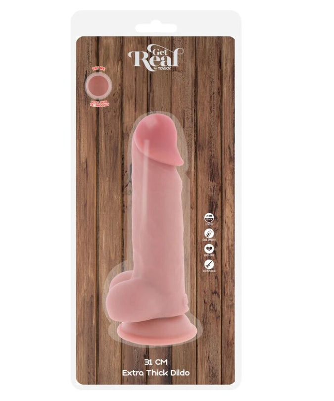 Pleasurements – Get Real – Deluxe Realistischer Penis mit Hoden Extra Dick 31 cm
