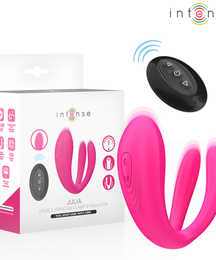 Intense – Julia Doppelvibrator mit Klemmenstimulator und Fernbedienung Intense – Julia Doppelvibrator mit Klemmenstimulator und Fernbedienung