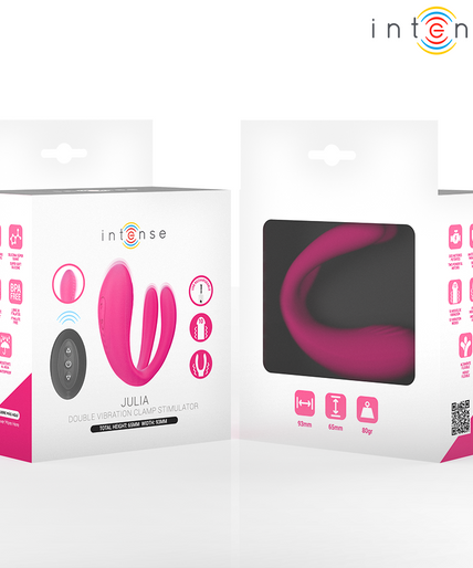 Intense – Julia Doppelvibrator mit Klemmenstimulator und Fernbedienung Intense – Julia Doppelvibrator mit Klemmenstimulator und Fernbedienung