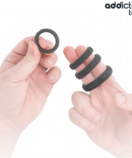 Addicted Toys – Texturiertes Cockring-Set in 4 Größen Addicted Toys – Texturiertes Cockring-Set in 4 Größen