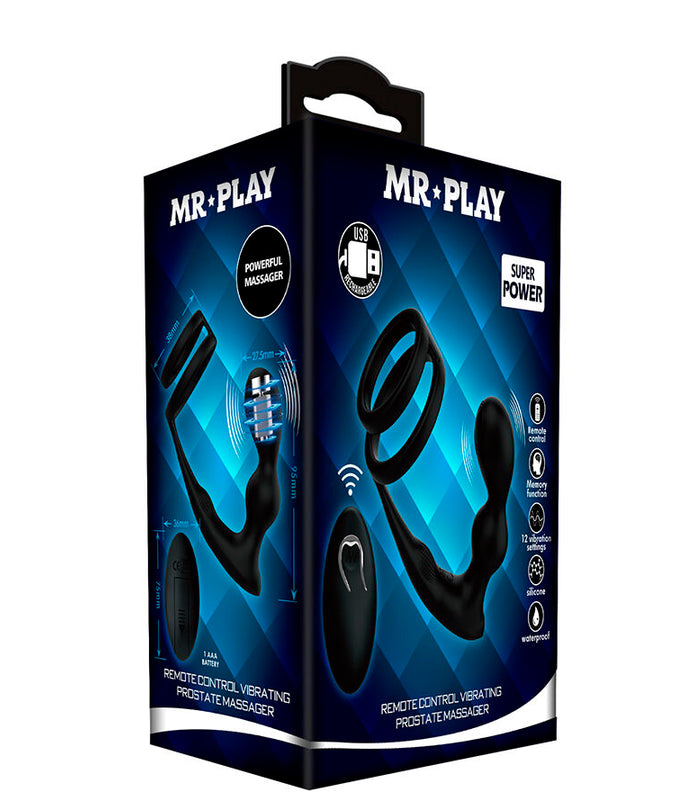 Mr Play – Vibrating Anal Plug With Penis Ring Remote Control