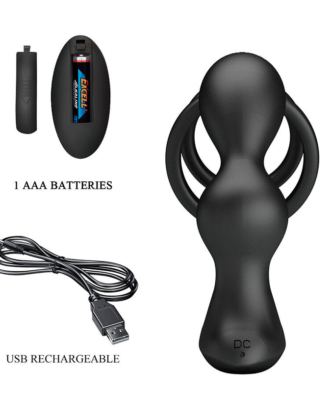 Mr Play – Vibrating Anal Plug With Penis Ring Remote Control
