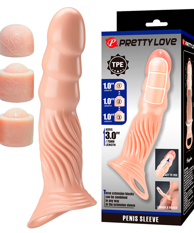 Pretty Love – Textured Penis Sheath With Extenders