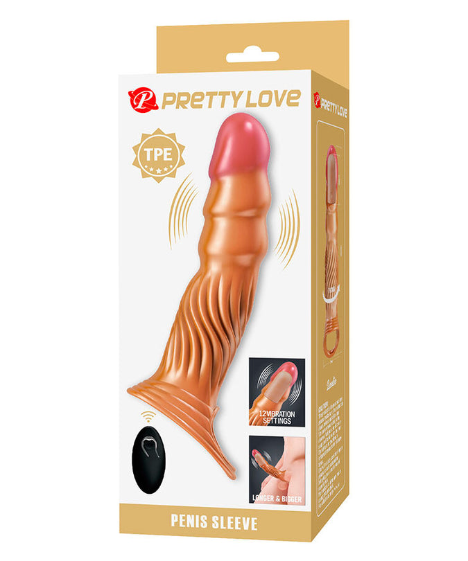 Pretty Love – Textured Penis Sleeve With Vibration And Remote Control