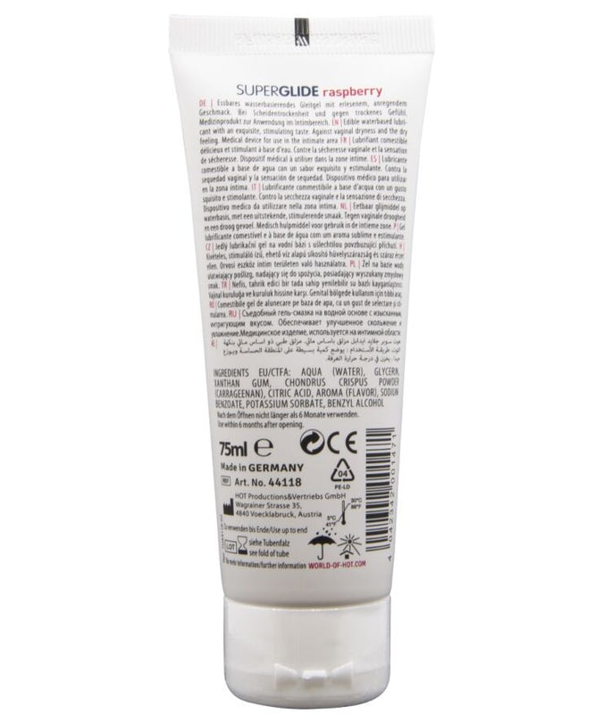 Hot – Superglide essbares Gleitmittel wasserbasiert Himbeere 75 ml
