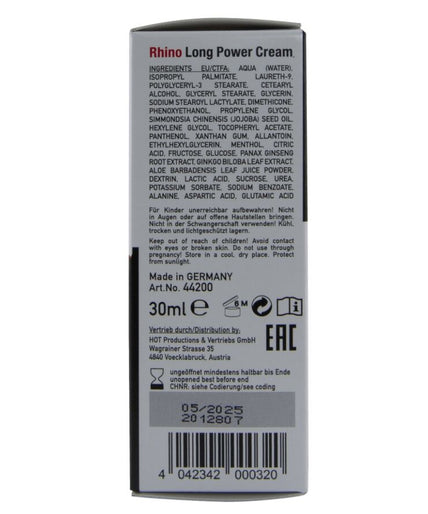 Heiß – Rhino Long Power Creme 30 ml Heiß – Rhino Long Power Creme 30 ml