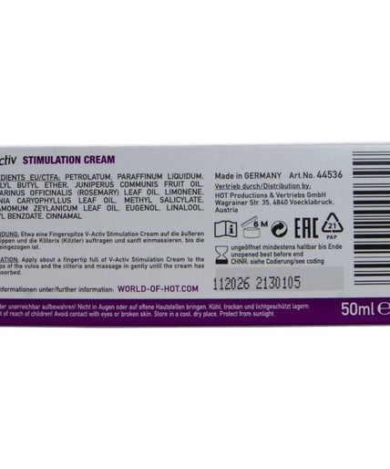 Hot – V – Aktiv Stimulation Creme für Frauen 50 ml Hot – V – Aktiv Stimulation Creme für Frauen 50 ml