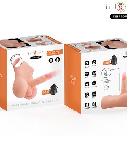 Intensiver Tiefenreiz – Damien Torso mit realistischem Dildo, mit Schub- und Vibrationsfernbedienung, 3,5 kg Intensiver Tiefenreiz – Damien Torso mit realistischem Dildo, mit Schub- und Vibrationsfernbedienung, 3,5 kg