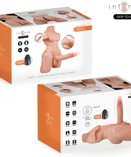 Intensiver Tiefenreiz – Marty Torso mit Anus und realistischem Dildo mit Stoß- und Vibrationsfunktion, Fernbedienung, 6,2 kg Intensiver Tiefenreiz – Marty Torso mit Anus und realistischem Dildo mit Stoß- und Vibrationsfunktion, Fernbedienung, 6,2 kg