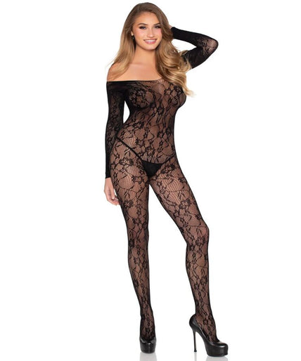 Leg Avenue – 89366 Spitzen-Lingerie Bodystocking Schwarz – Einheitsgröße Leg Avenue – 89366 Spitzen-Lingerie Bodystocking Schwarz – Einheitsgröße