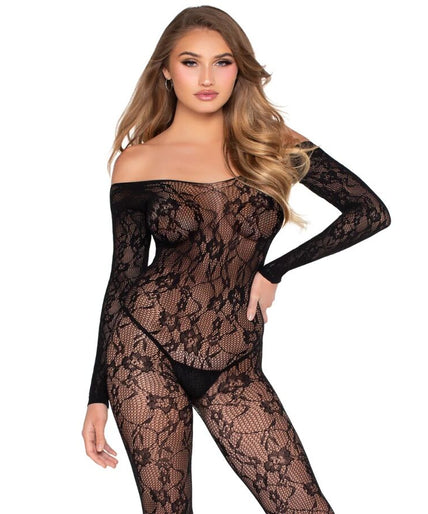 Leg Avenue – 89366 Spitzen-Lingerie Bodystocking Schwarz – Einheitsgröße Leg Avenue – 89366 Spitzen-Lingerie Bodystocking Schwarz – Einheitsgröße