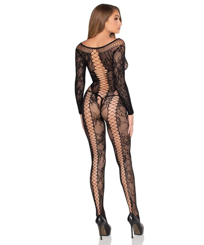 Leg Avenue – 89369 Net & Lace Jumpsuit Black – One Size