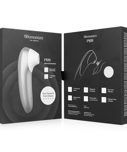 Womanizer – Pro Vibrant Klitorisstimulator Silber Grau Womanizer – Pro Vibrant Klitorisstimulator Silber Grau