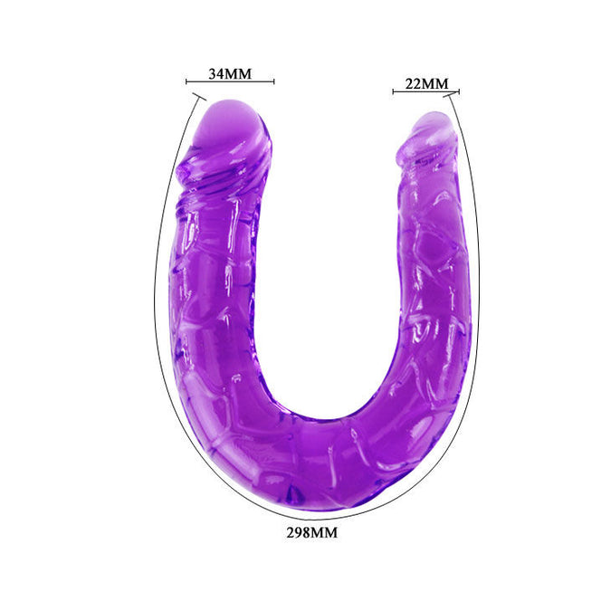 Baile – Doppel-Dildo in Flieder Flexiblem Jelly