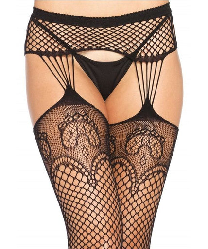 Leg Avenue – Netzstrümpfe mit Strumpfhalterlinien Leg Avenue – Netzstrümpfe mit Strumpfhalterlinien