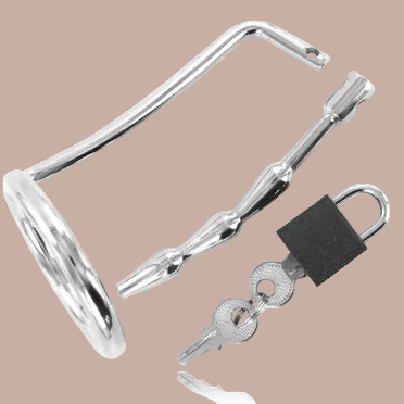 Metal Hard – Hodenring mit Harnröhren-Keuschheitsstöpsel – Edelstahl Metal Hard – Hodenring mit Harnröhren-Keuschheitsstöpsel – Edelstahl