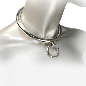 Metal Hard – BDSM Halskette mit Ring – 18cm – Edelstahl