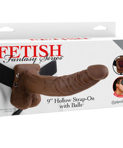 Fetish Fantasy Series – Serie 9 Hohler Strap-on mit Hoden 22,9cm Braun Fetish Fantasy Series – Serie 9 Hohler Strap-on mit Hoden 22,9cm Braun