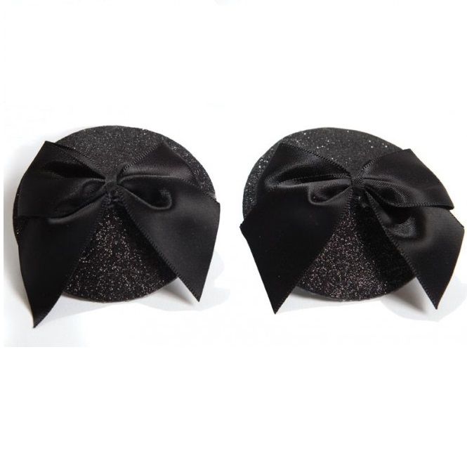 Bijoux – Burlesque Glänzende Brustwarzenabdeckungen mit Schleife