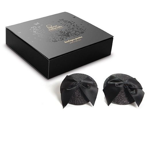 Bijoux – Burlesque Glänzende Brustwarzenabdeckungen mit Schleife