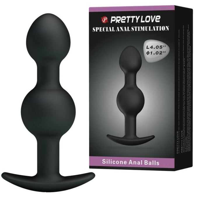 Pretty Love – Spezielle Stimulation Silikon Analbälle 10,3 cm Schwarz