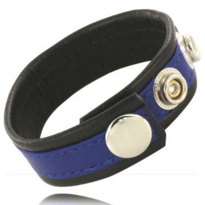 Leather Body – Verstellbarer Lederriemen für Penis Blau – Schwarz