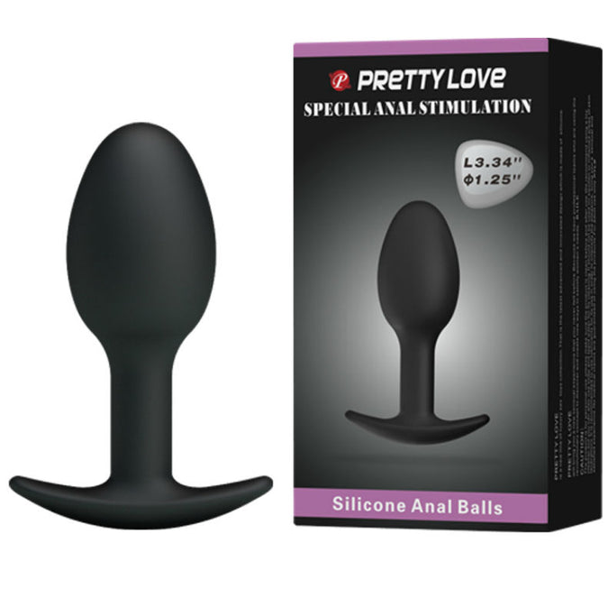 Pretty Love – Siliconen Anale Plug 6,5 Cm Zwart