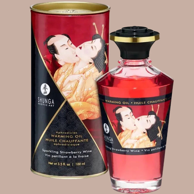 Shunga – Massageöl mit Hitzeeffekt Erdbeeren & Cava 100ml