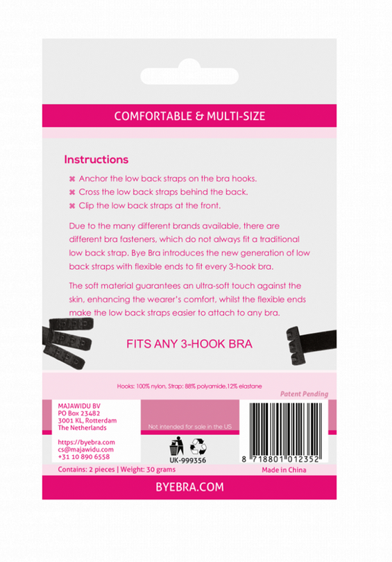 Bye-Bra – Offener Rücken BH Adapter Schwarz & Weiß