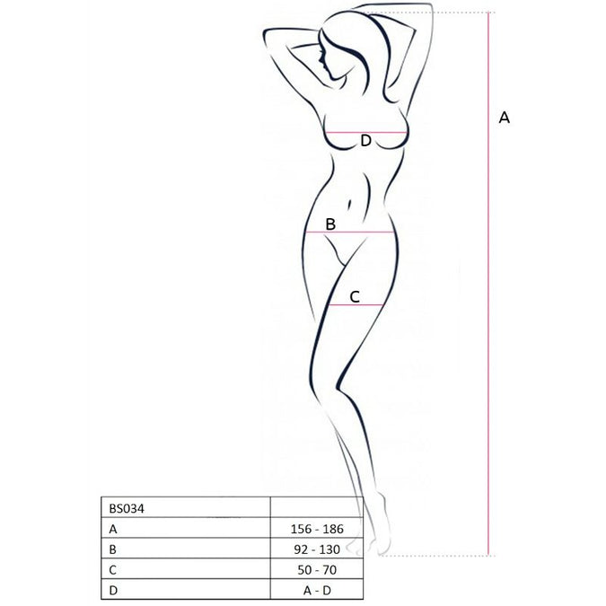 Passion – Woman Bs034 Weißer Bodystocking One Size