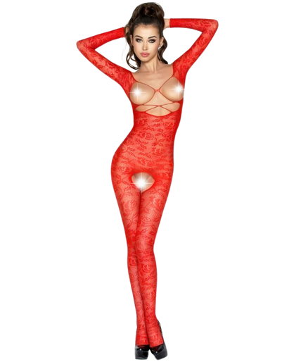 Passion – Woman Bs031 Roter Bodystocking One Size Passion – Woman Bs031 Roter Bodystocking One Size