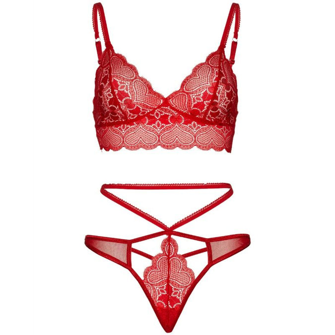 Leg Avenue – 2 Pieces Set Lace Bralette and Thong M/l