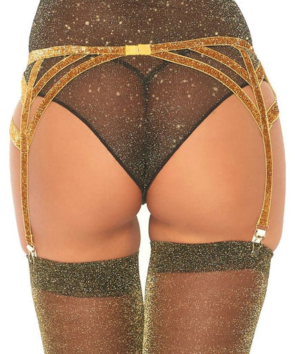 Leg Avenue – Gold Lurex Elastic Garter Belt One Size Leg Avenue – Gold Lurex Elastic Garter Belt One Size