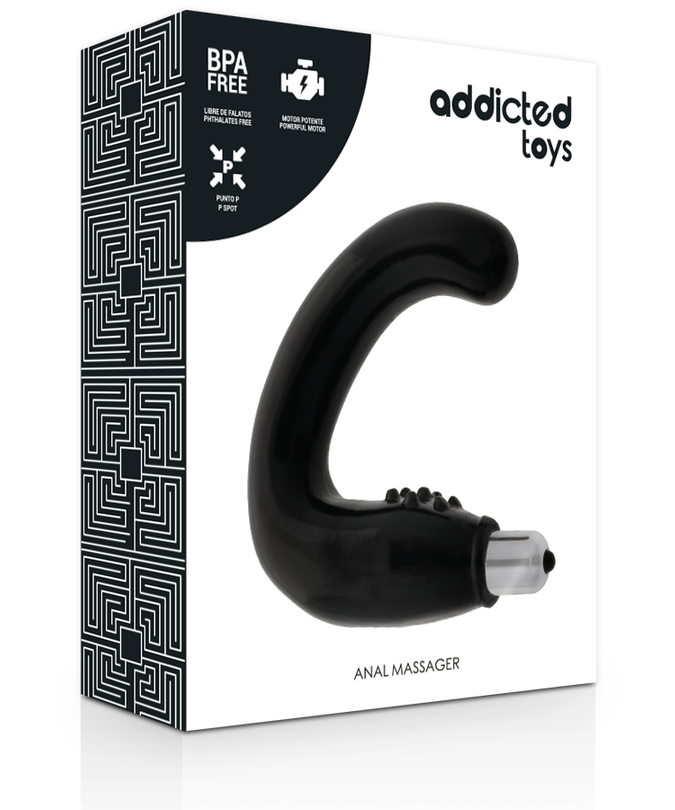 Addicted Toys – Prostata-Anal-Massagegerät mit Vibrationskugel – Schwarz