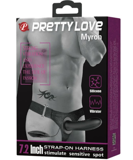 Pretty Love – Myron Strap-On mit Vibration und hohlem Dildo Pretty Love – Myron Strap-On mit Vibration und hohlem Dildo