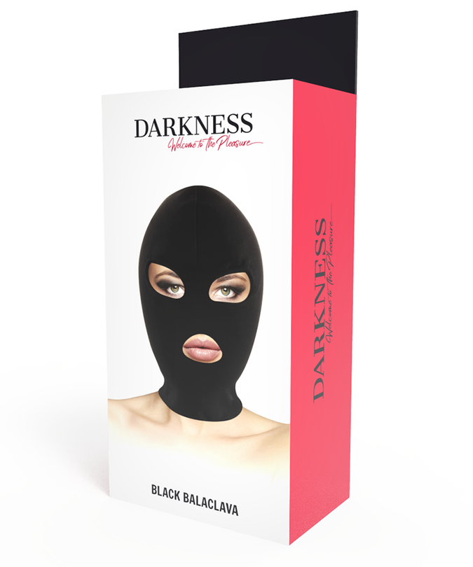 Darkness – BDSM Unterwerfungsmaske Mund und Augen Schwarz
