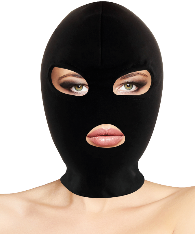 Darkness – BDSM Unterwerfungsmaske Mund und Augen Schwarz