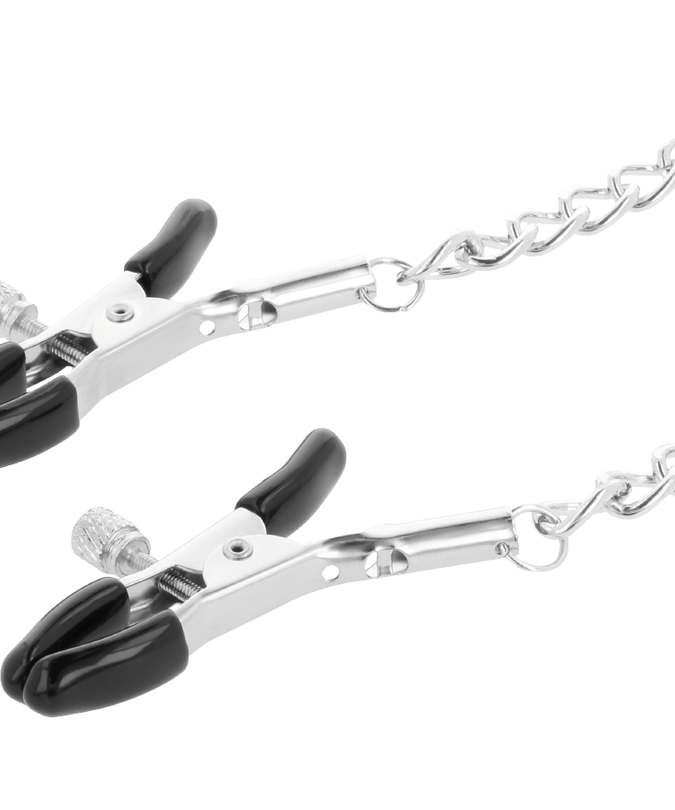 Darkness – Halsband mit Brustwarzenklemmen Schwarz