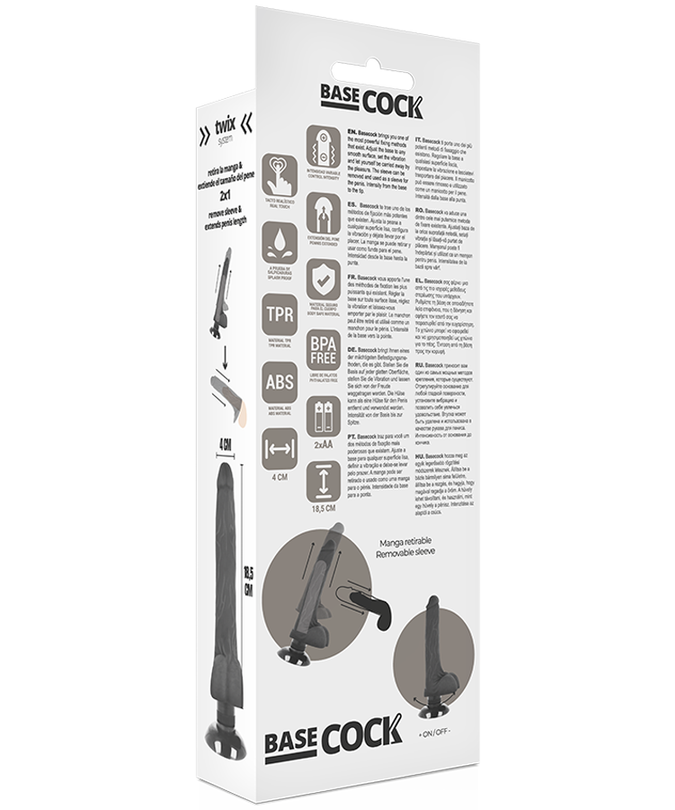 Basecock – Realistische Vibrator 2 – 1 Zwart 18,5 Cm – O – 4 Cm
