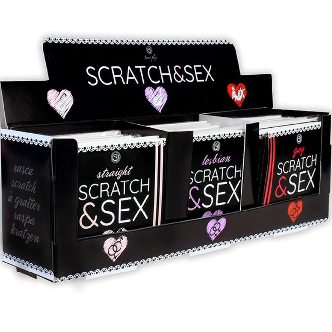 Secretplay – Display + Positionen Kratz- & Sexspiel (es/en/fr/pt/de)