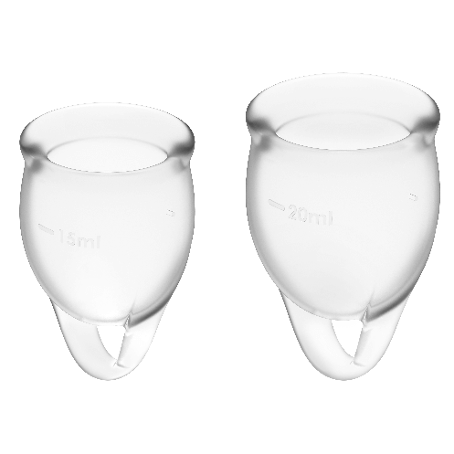 Satisfyer – Voel je zelfverzekerd menstruatiecup transparant 15 + 20 ml