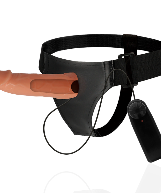 Anziehungsgeschirr – Willian Hollow Rnes mit Vibrator 17 cm – O – 4,5 cm