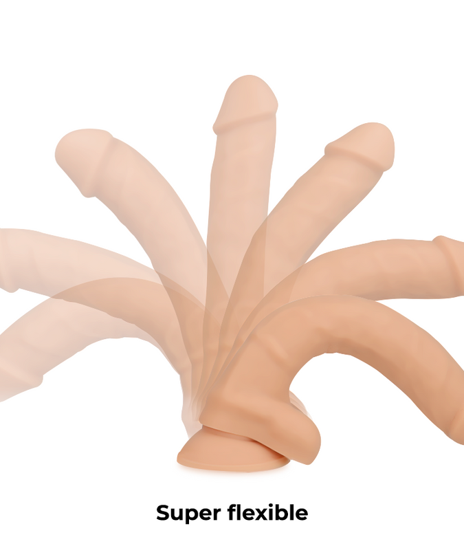 Pleasurements – Cock Miller – realistischer, doppeldichter, beweglicher Dildo in Fleischfarbe, 18 cm
