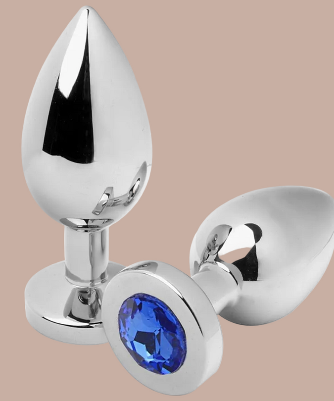 Metal Hard – Anal Plug Diamond Blue Small 5.71cm