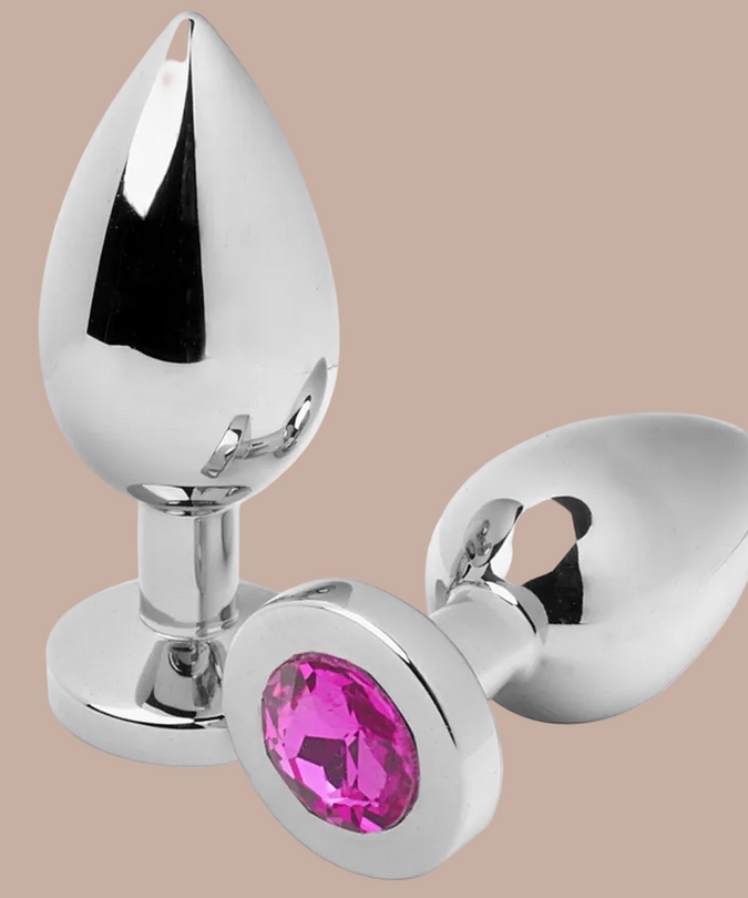 Metal Hard – Analplug Diamond Pink Mittel 7,62cm – Edelstahl