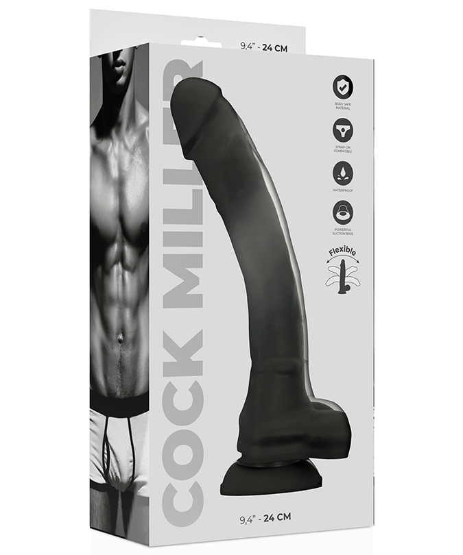 Pleasurements – Cock Miller – Dual Density Gelenkiger Dildo Schwarz 24 cm