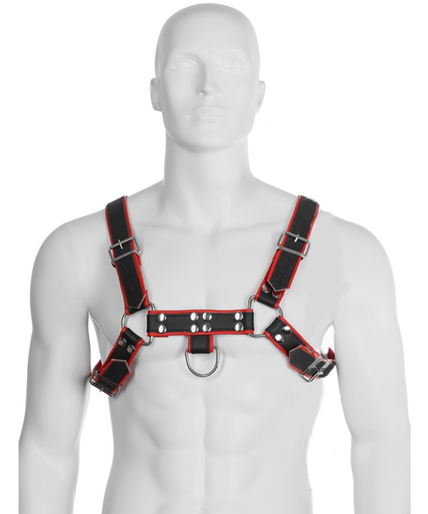 Leather Body – Ketten-Geschirr III Schwarz / Rot Leather Body – Ketten-Geschirr III Schwarz / Rot