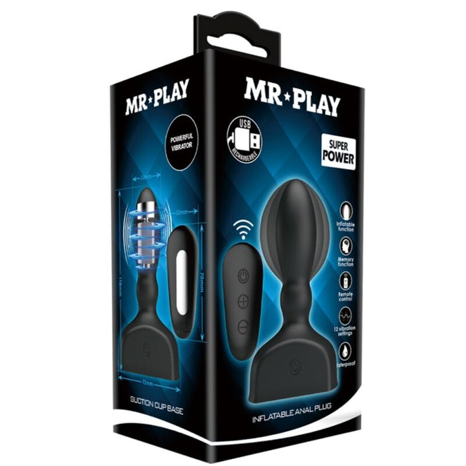 Mr Play – Black Inflatable Anal Plug Remote Control